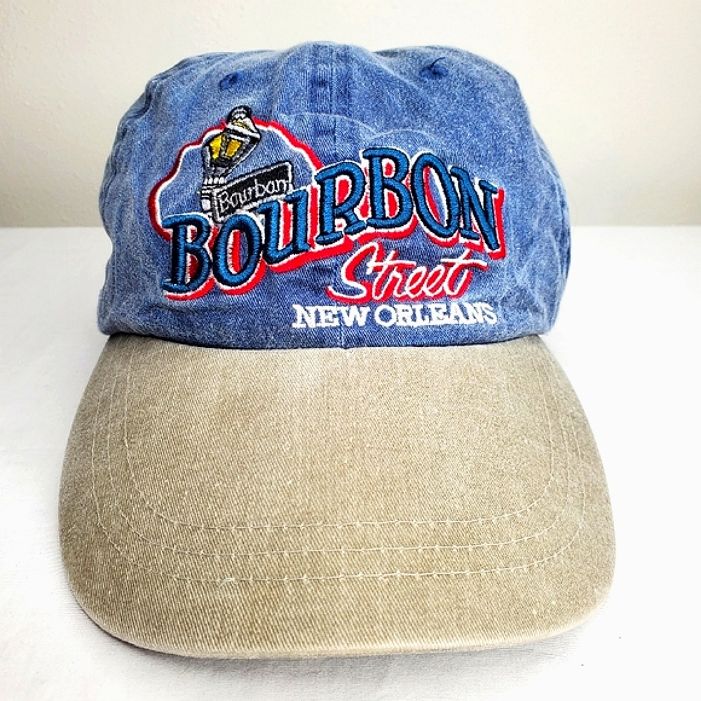 22B) NEW ORLEANS Bourbon Street Adjustable Fasten Back Denim Hat